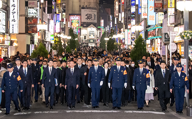 年末年始特別警戒の様子