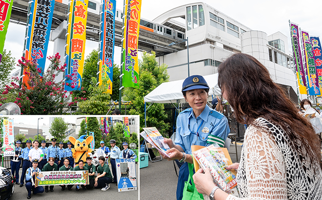 交通安全キャンペーンの様子